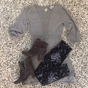 Point Zero Gray Wool Blend Sweater Dress, Medium